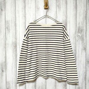 Colway Striped T-shirt Long Sleeve Off-white/Black